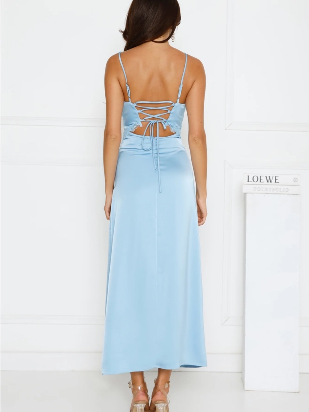 Hello Molly Light Blue Lace-Trim Maxi Dress - Picture 6 of 10
